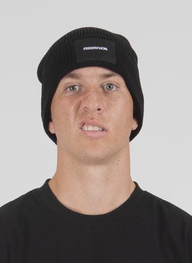 Badge Beanie - Black - Chillis & More NZ