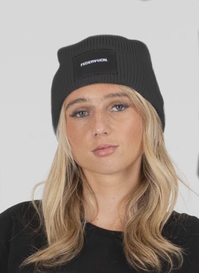 Badge Beanie - Charcoal - Chillis & More NZ