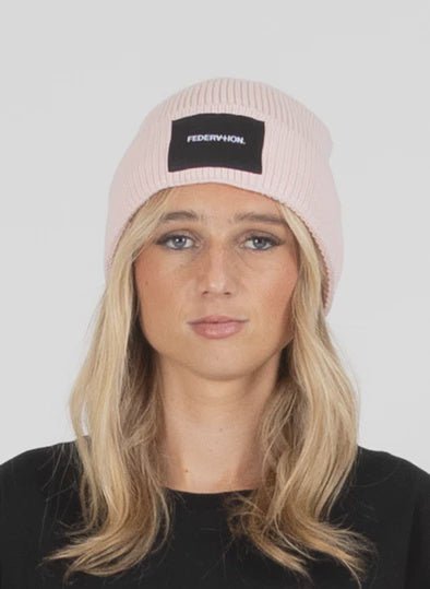 Badge Beanie - Pink - Chillis & More NZ