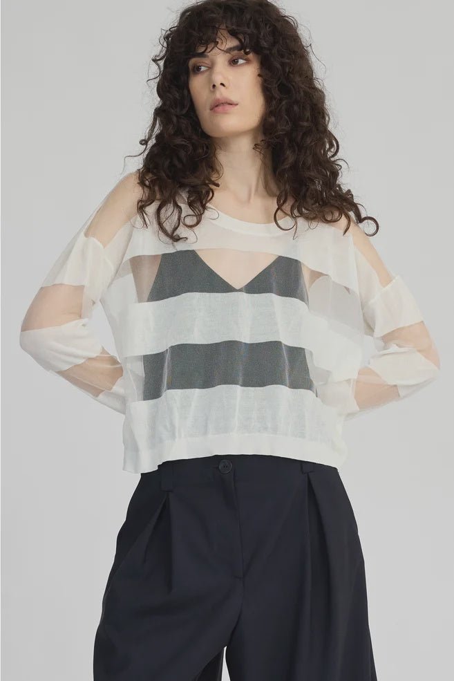 Banded Sweater - Ivory - Chillis & More NZ