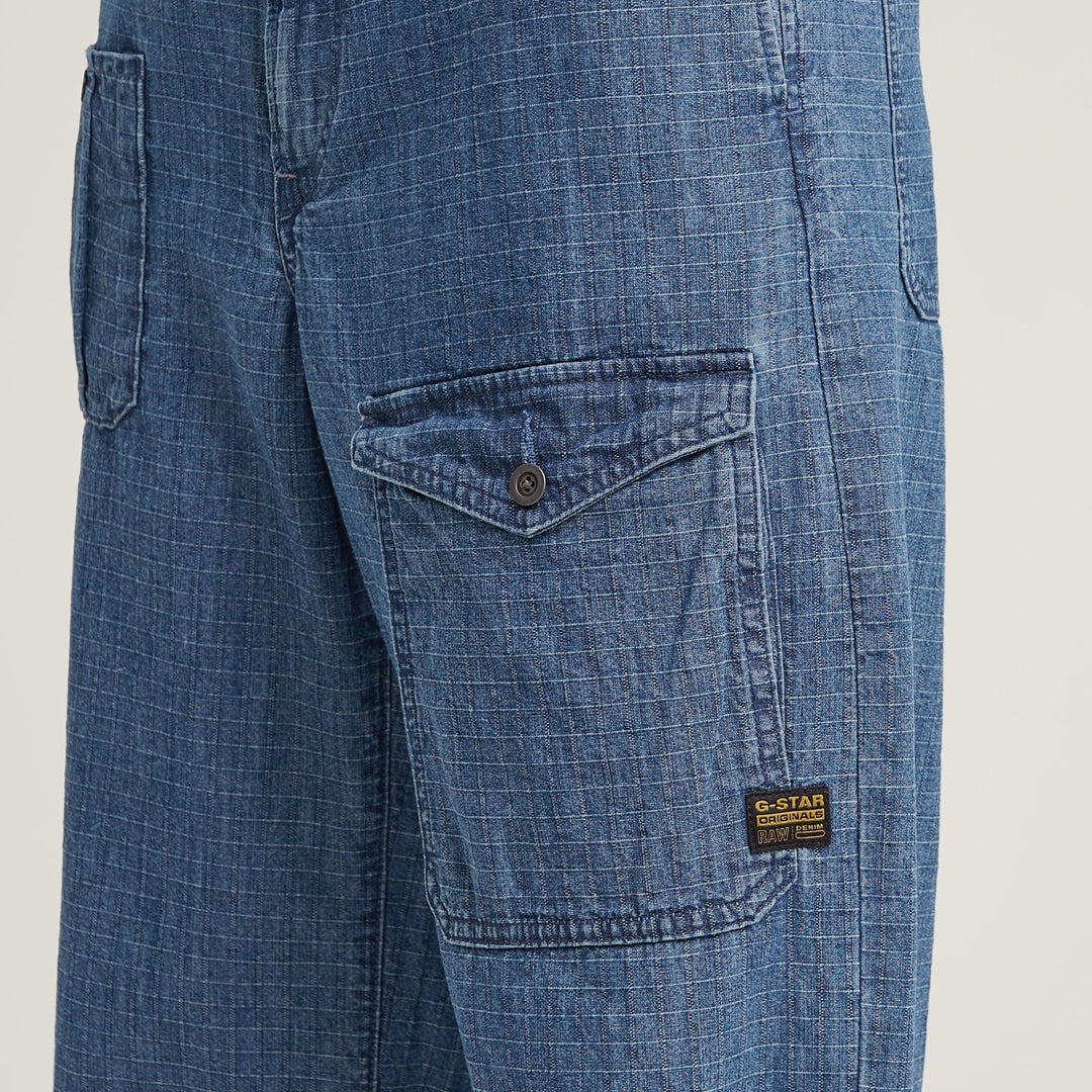 Belted Cargo Loose Jean 2.0 - Faded Indigo Ripstop - Chillis & More NZ