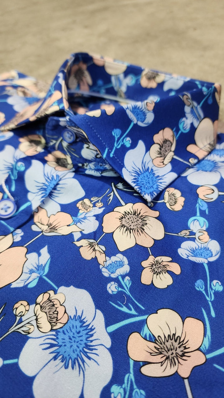 Blue Flower L/S Shirt - Chillis & More NZ