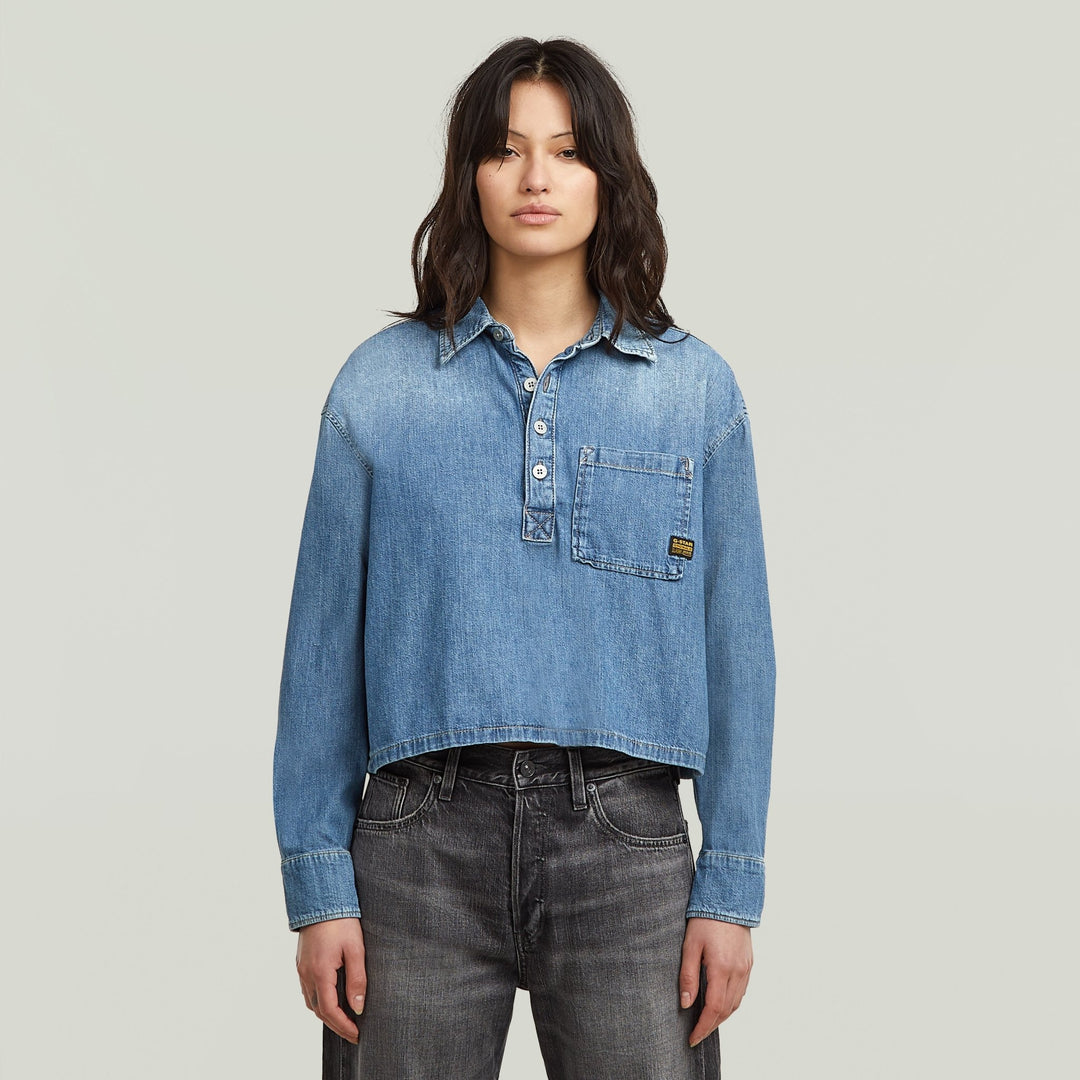 Boxy Day Shirt - Faded Isles Blue - Chillis & More NZ