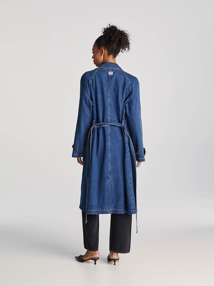 Charlie Trench Coat - French Blue - Chillis & More NZ