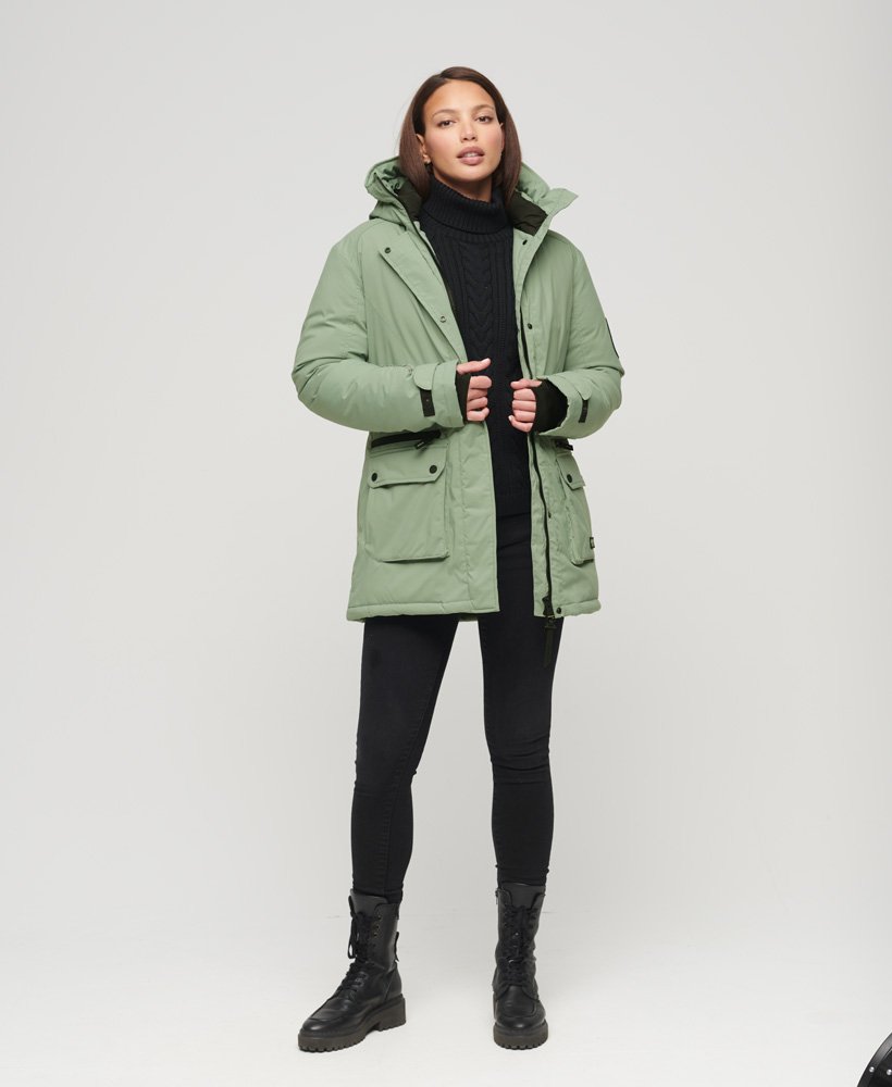 Green padded parka coat best sale