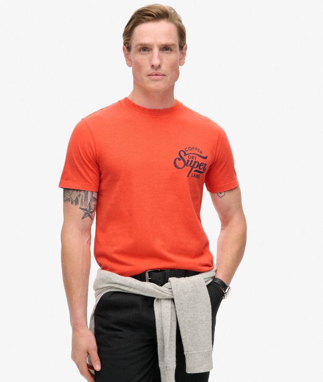 Copper Label Chest Graphic Tee - Denim Co Rust Orange - Chillis & More NZ
