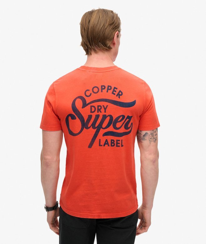 Copper Label Chest Graphic Tee - Denim Co Rust Orange - Chillis & More NZ