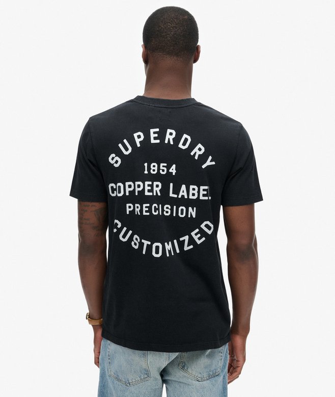 Copper Label Chest Graphic Tee - Jet Black - Chillis & More NZ