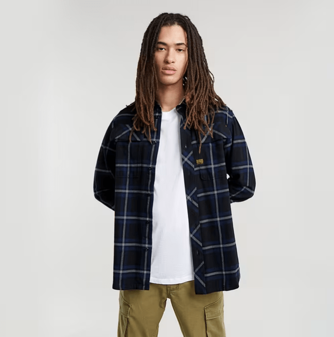 CPO Regular Shirt l/s - Rinsed Hiroto Check - Chillis & More NZ