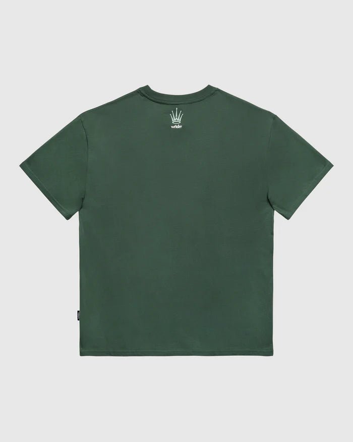 Crest Box Fit Tee - Dark Green - Chillis & More NZ