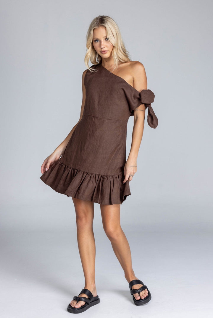 Dahlia Mini Dress - Chocolate - Chillis & More NZ