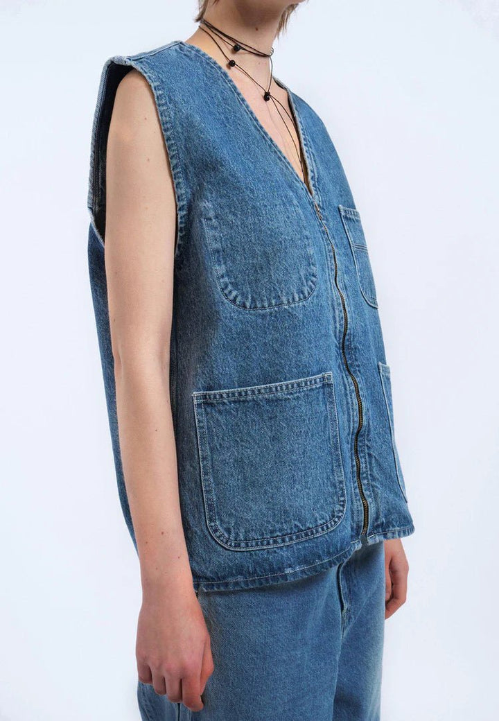 Denver Worker Vest - Stream Sky Retro - Chillis & More NZ