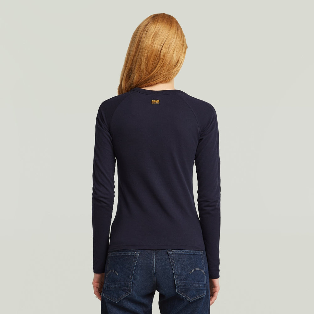 Embro Patch Slim R T L/S - Osaka Blue - Chillis & More NZ