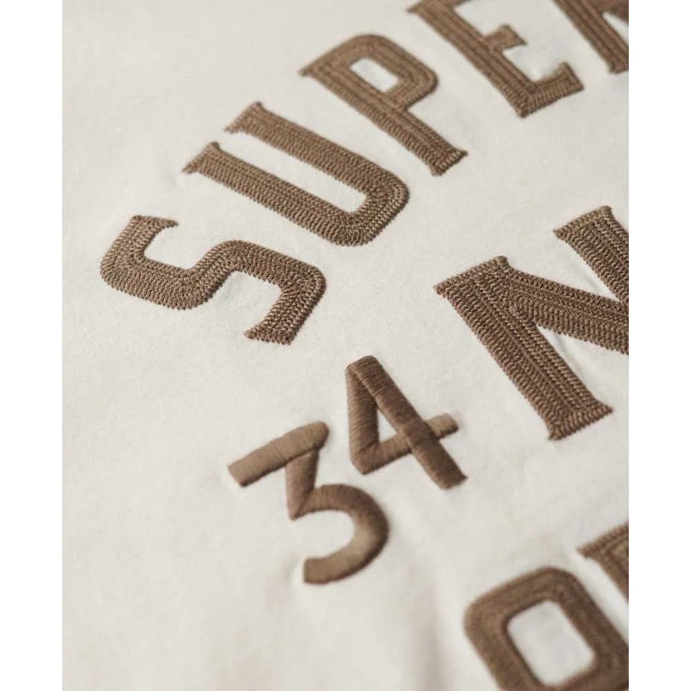 Embroidered Script Graphic Tee - Vintage Cream - Chillis & More NZ