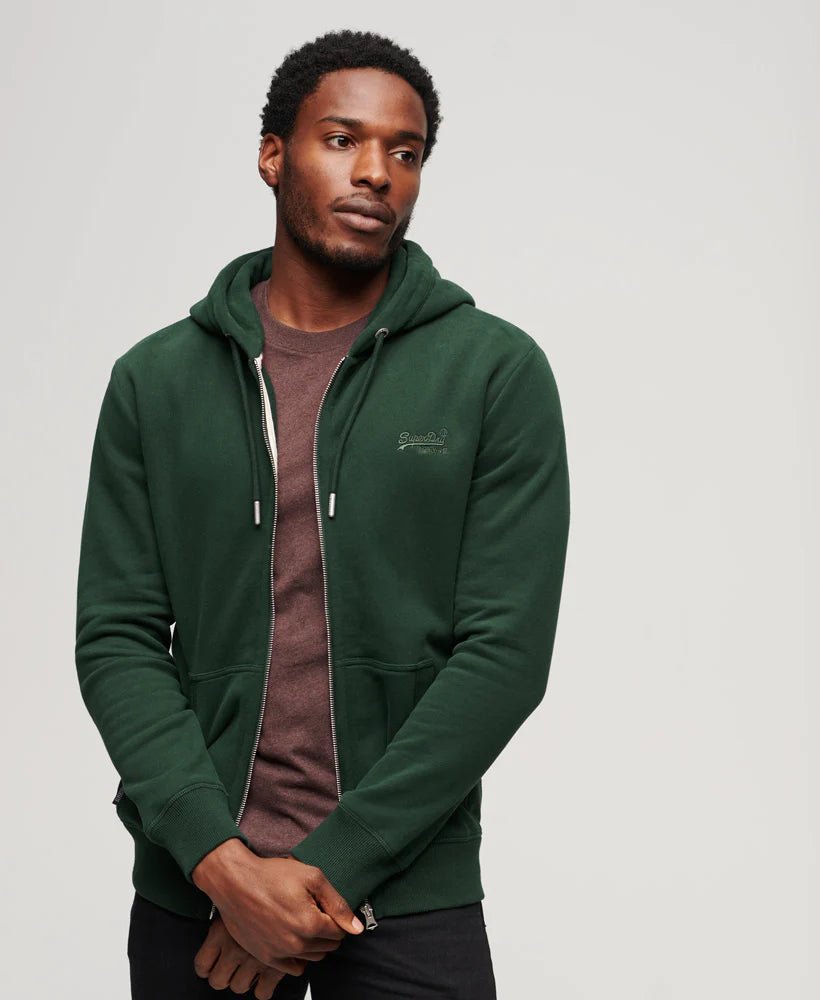 Essential Logo Zip Hoodie - Forest Green - Chillis & More NZ