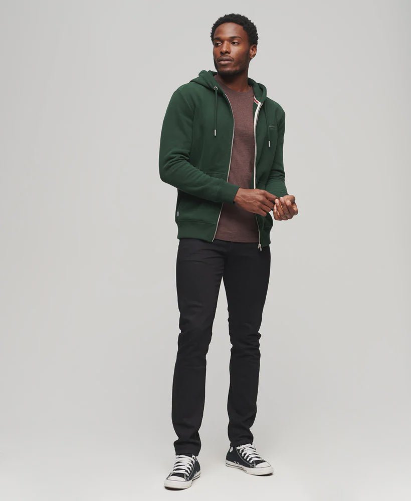 Essential Logo Zip Hoodie - Forest Green - Chillis & More NZ