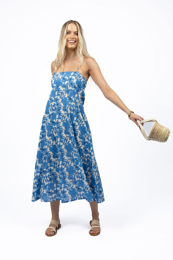 Fleur Sway Dress - Blue/Stone - Chillis & More NZ