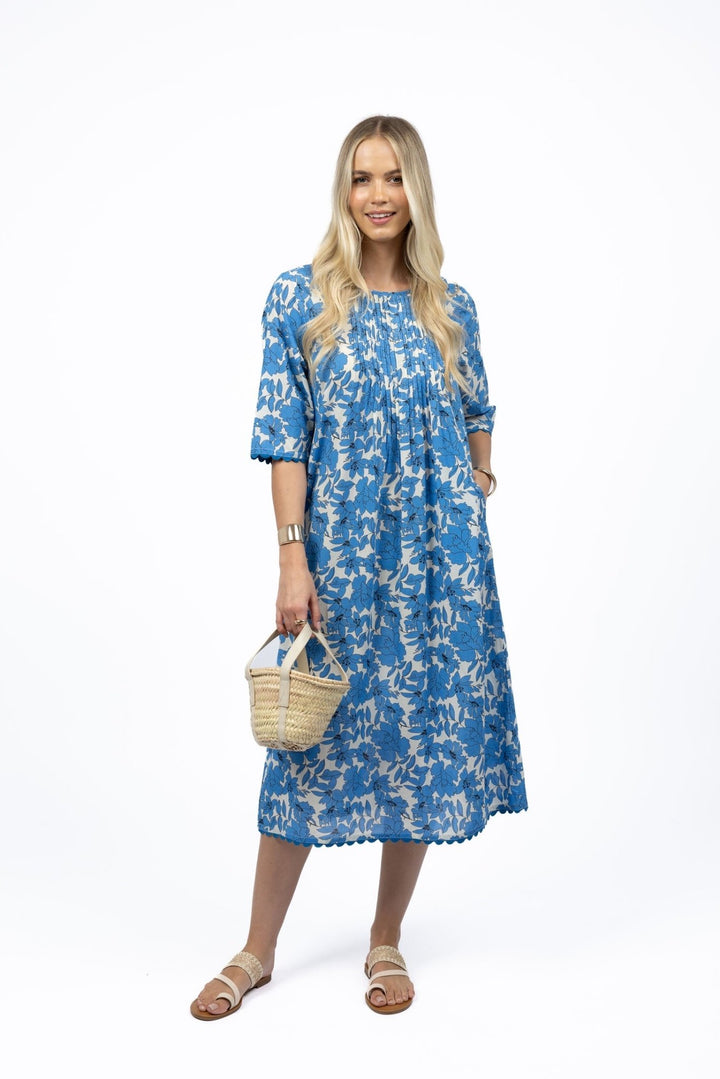 Fleur Ziggy Dress - Blue/Stone - Chillis & More NZ