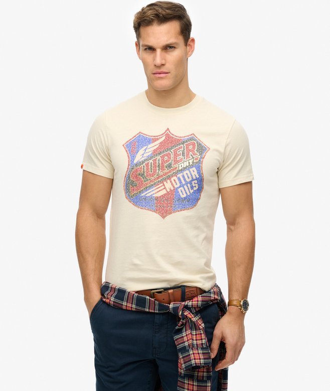 Gasoline Graphic Relaxed Tee - Rice White - Chillis & More NZ