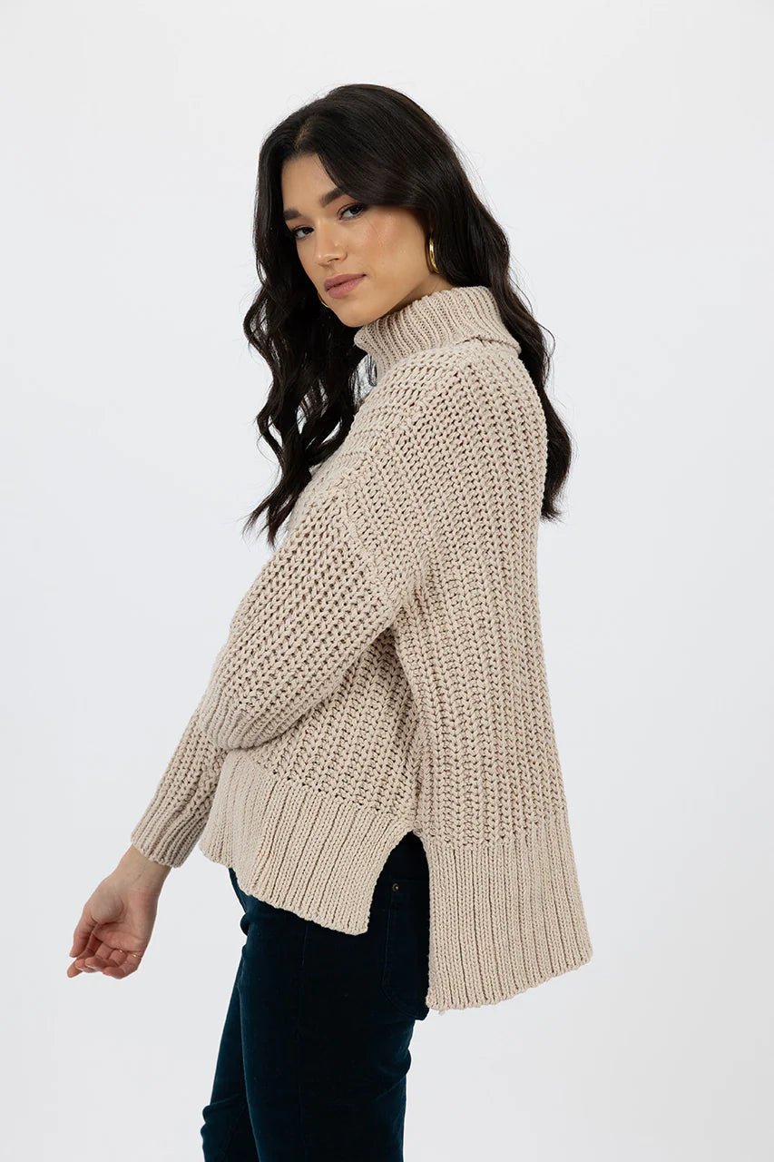 Jordie Knit Jumper - Sand - Chillis & More NZ