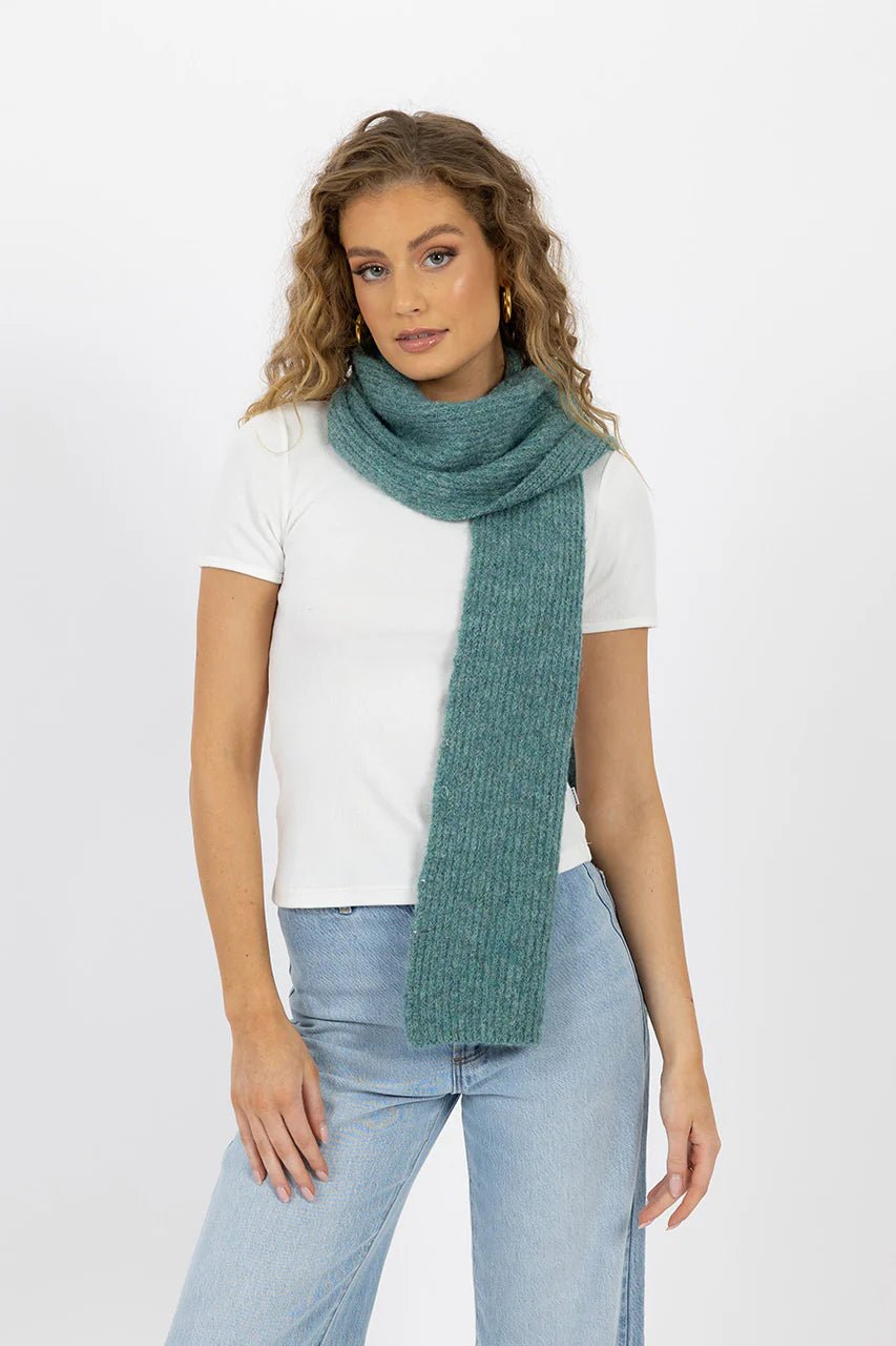 Lila Knit Scarf - Teal - Chillis & More NZ