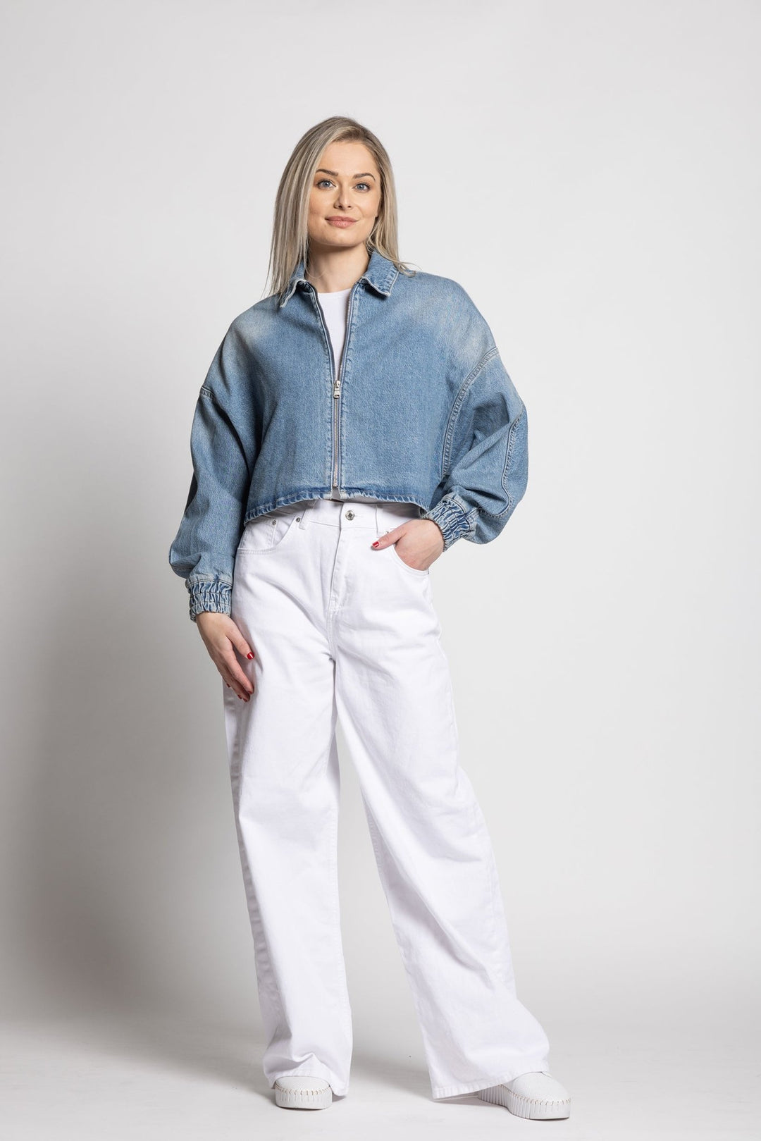 Mencia Crop Jacket - Linne X Wash - Chillis & More NZ
