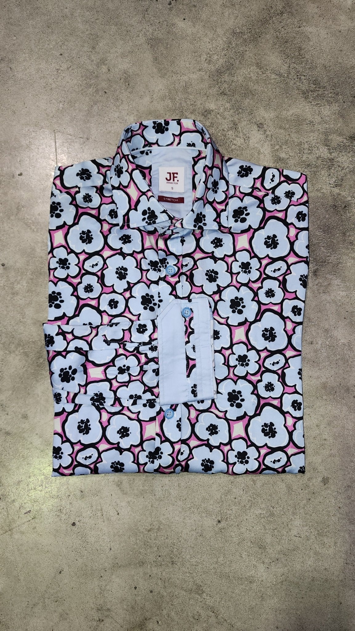 Regular Fit Short Sleeve Shirt - Pink & Blue Floral Paisley