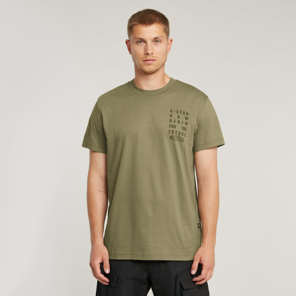 Text Chest R Tee - Ensis Green - Chillis & More NZ