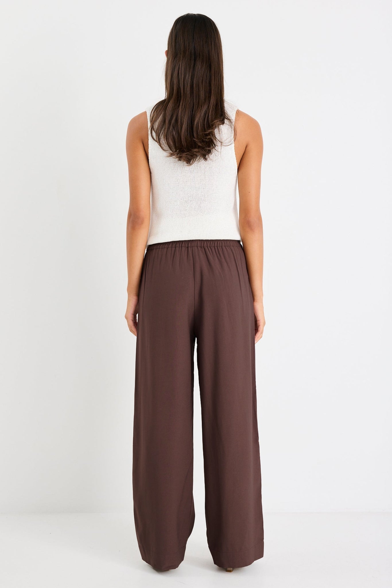Townie Chocolate Stripe Side Tape Wide Leg Pants - Chillis & More NZ