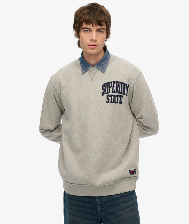 Vintage Athletic Crew - Vintage Sweat Grey Marle - Chillis & More NZ