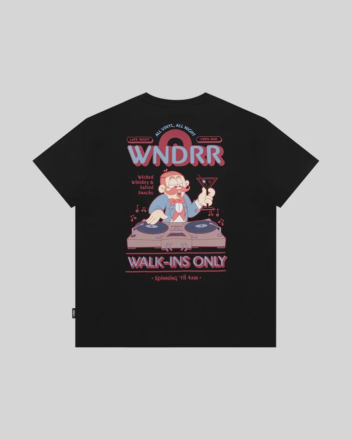 Vinyl Bar Box Fit Tee - Black - Chillis & More NZ