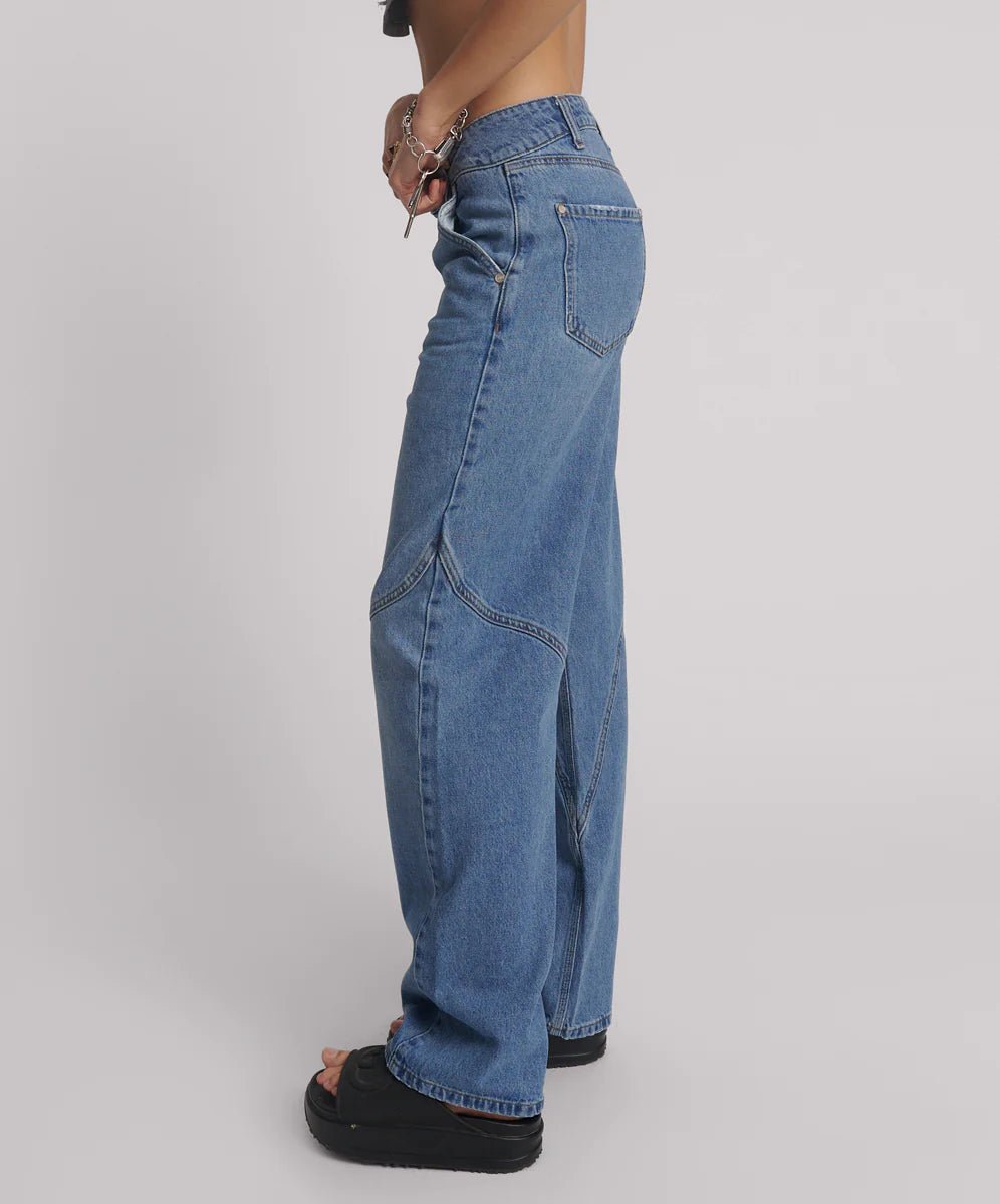 Western Wonders Mid Waist Jean - Blue Estate - Chillis & More NZ