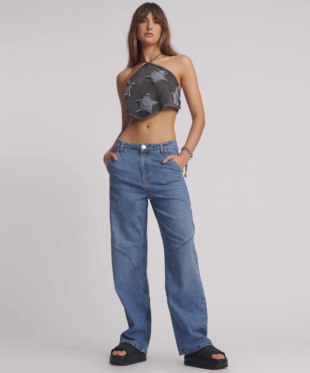 Western Wonders Mid Waist Jean - Blue Estate - Chillis & More NZ