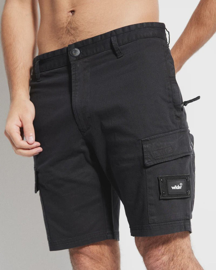 Fairfax Cargo Short - Black - Chillis & More NZ