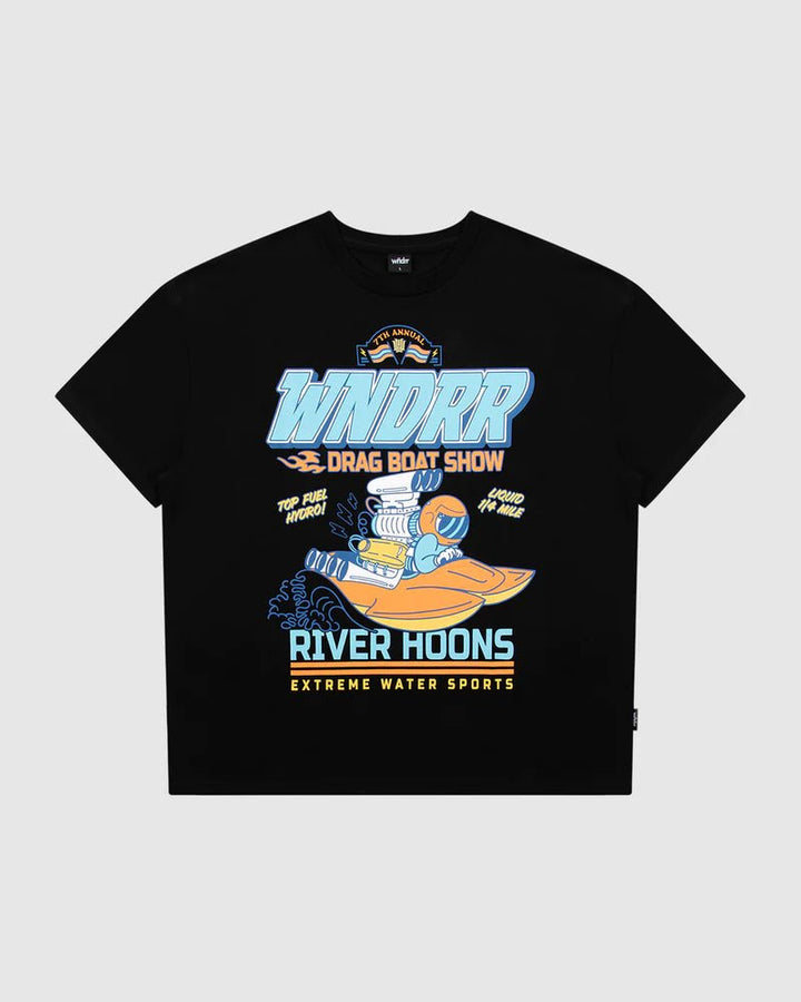 River Hoons Box Fit Tee - Black - Chillis & More NZ
