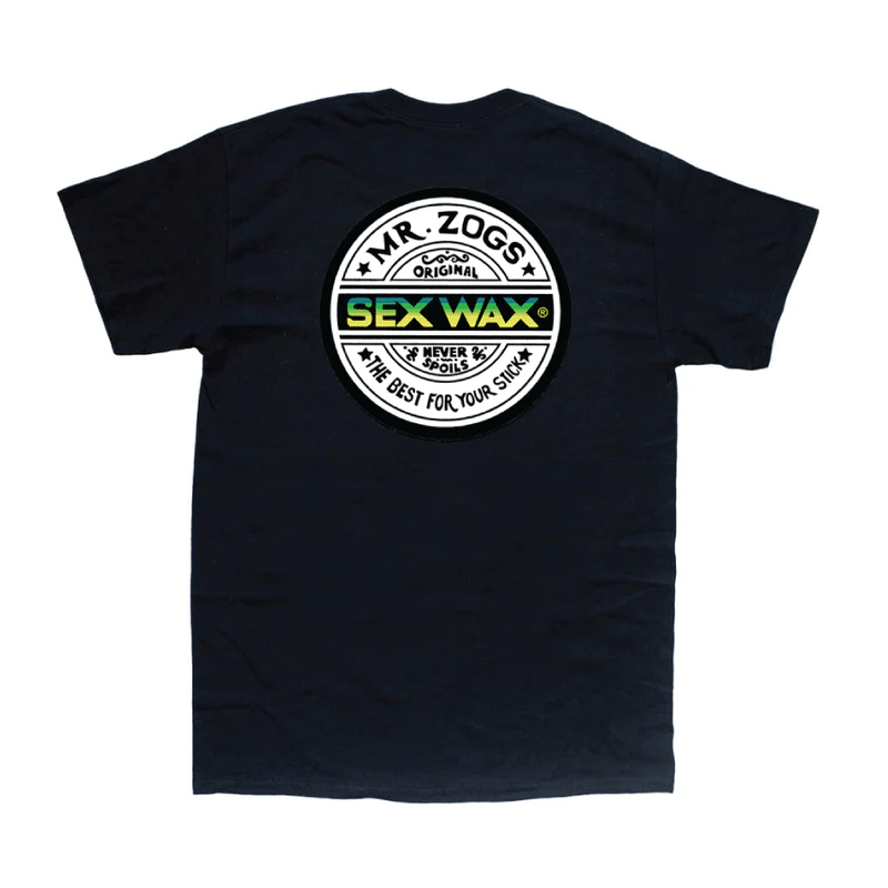 Sexwax Word Fade Green Tee - Black - Chillis & More NZ