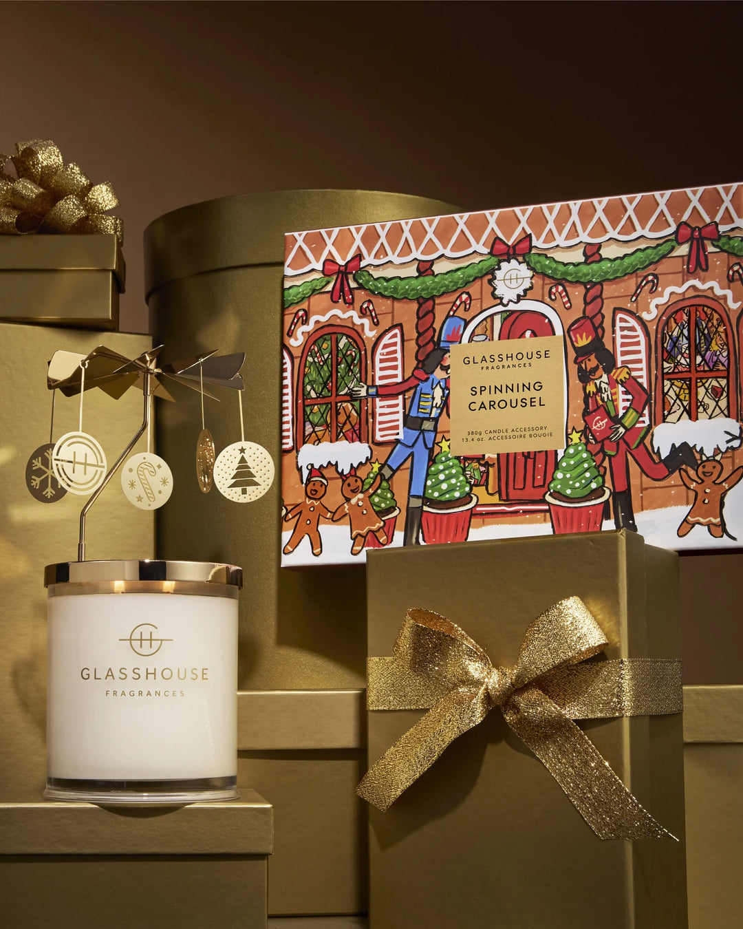 380g Candle with Spinning Carousel Gift Set -Kyoto in Bloom X26