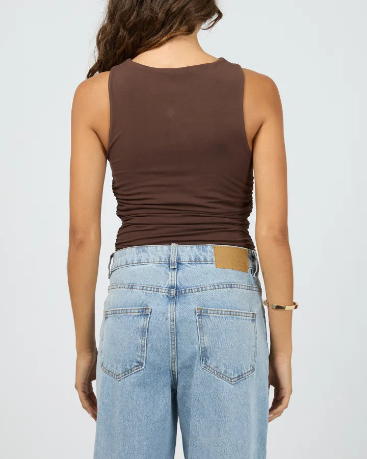 Atlas Halter Bodysuit - Chocolate