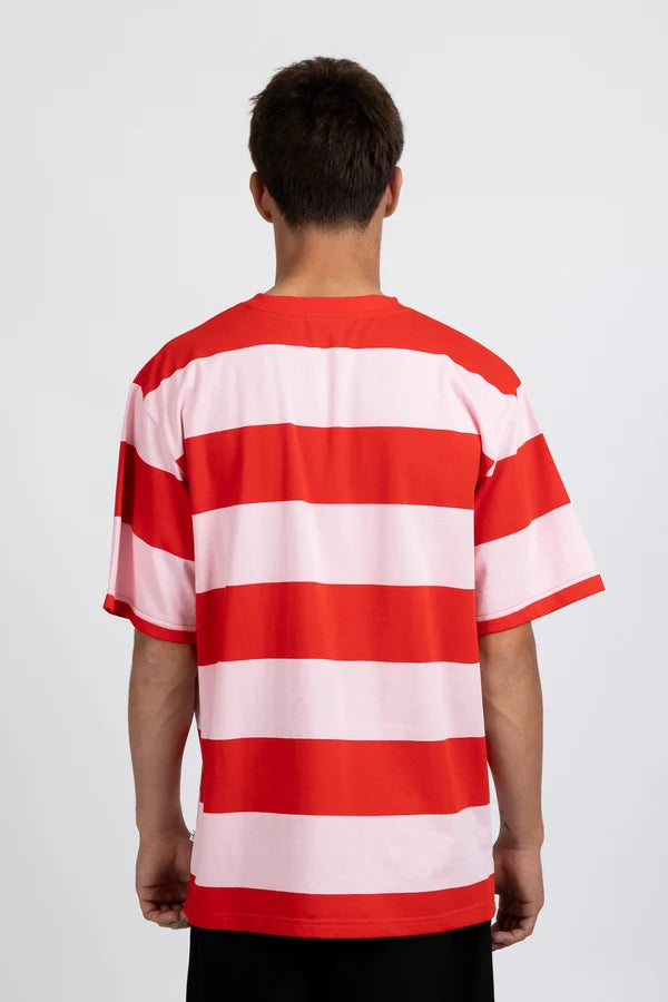 Striped Tour Tee - Pink/Red