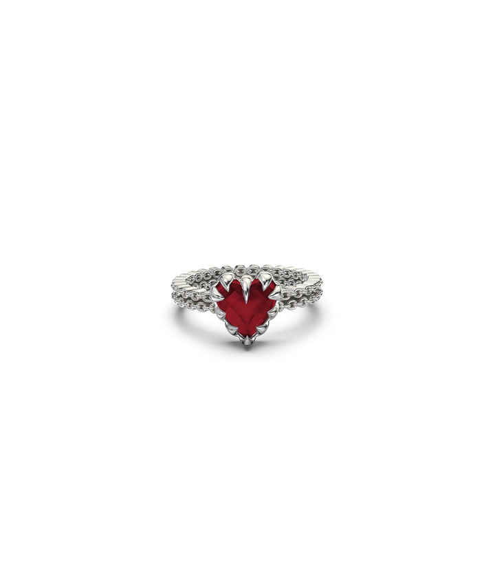 Mini Love Claw Ring - Garnet