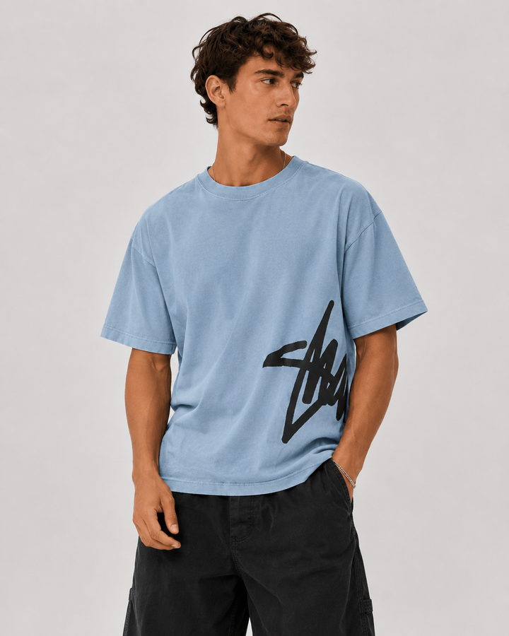 Big Shawn Heavyweight T-Shirt - Overdye Ashley Blue