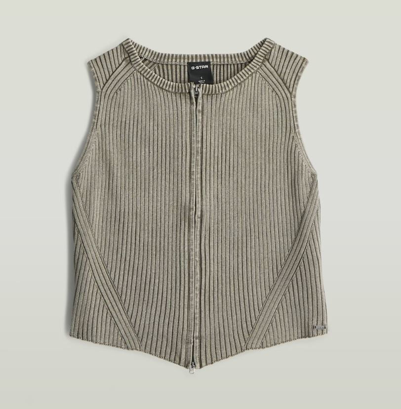 2 Way Washed Slim Knit Top - Turf - Chillis & More NZ