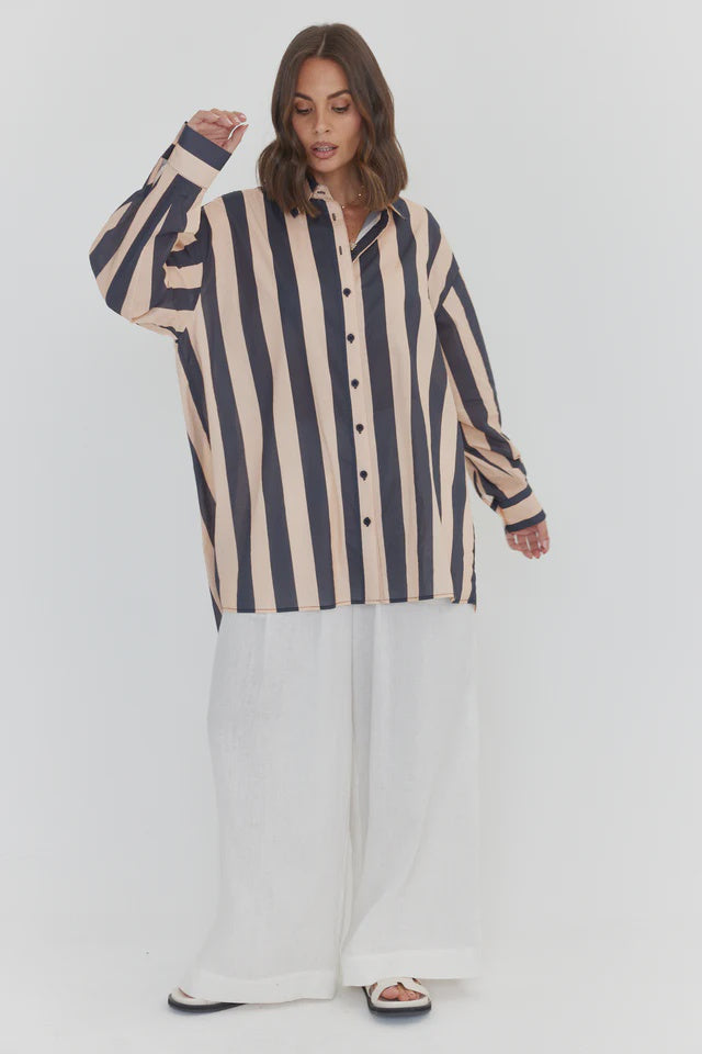 Pluto Shirt - Navy/Peach