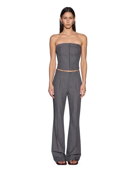Soho Trouser - Grey Pinstripe