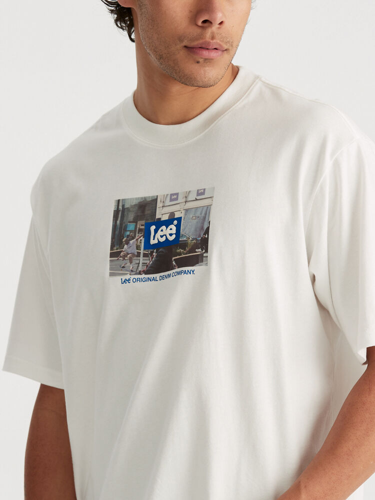 Box Logo Baggy Tee - Vintage White