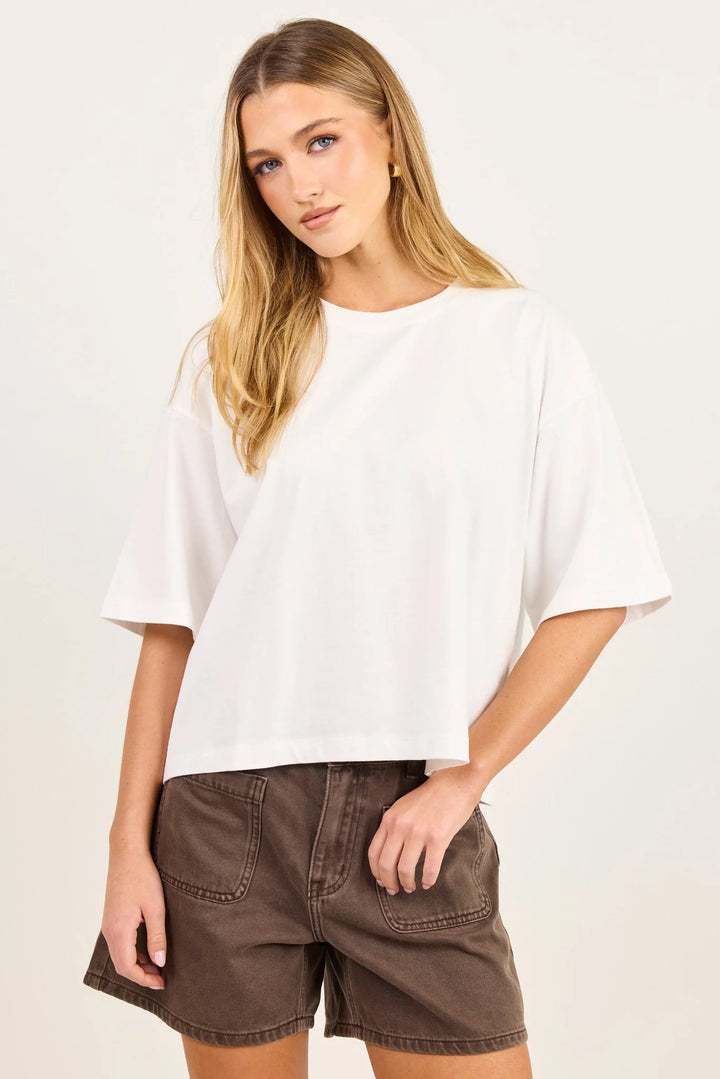 Cohesion White Oversized Boxy SS Tee