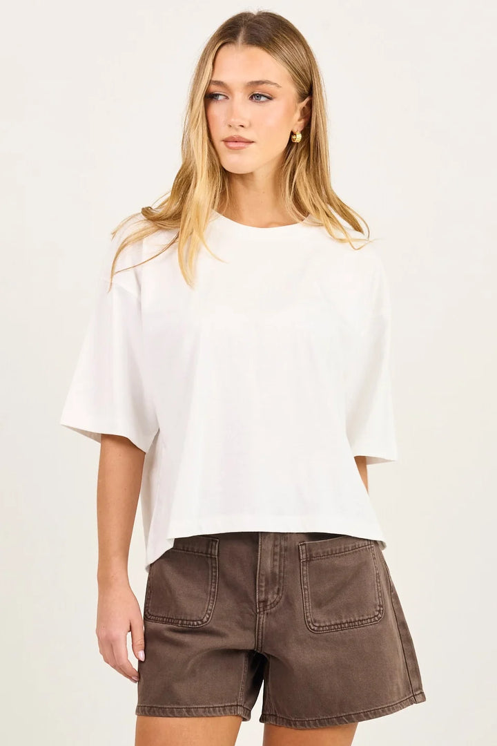 Cohesion White Oversized Boxy SS Tee