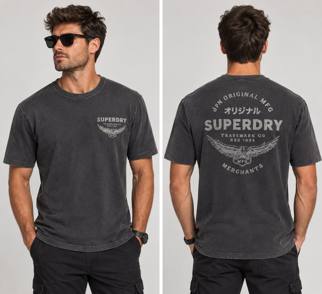 Heritage Biker Loose Tee - Carbon Black
