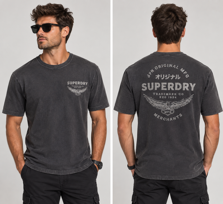 Heritage Biker Loose Tee - Carbon Black