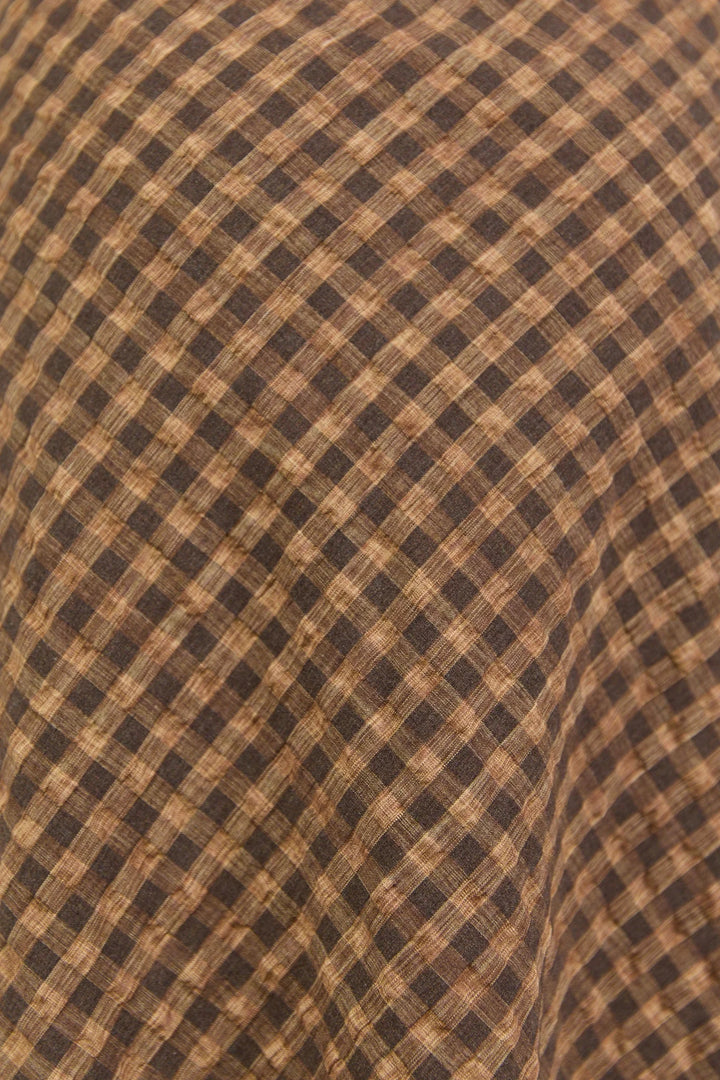 Companion Chocolate Caramel Check Bias Maxi Skirt
